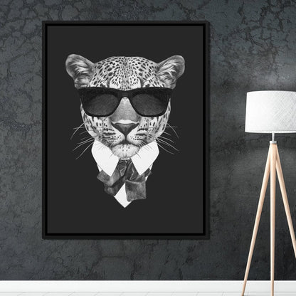 Dressed Up Leopard Canvas Wall Art