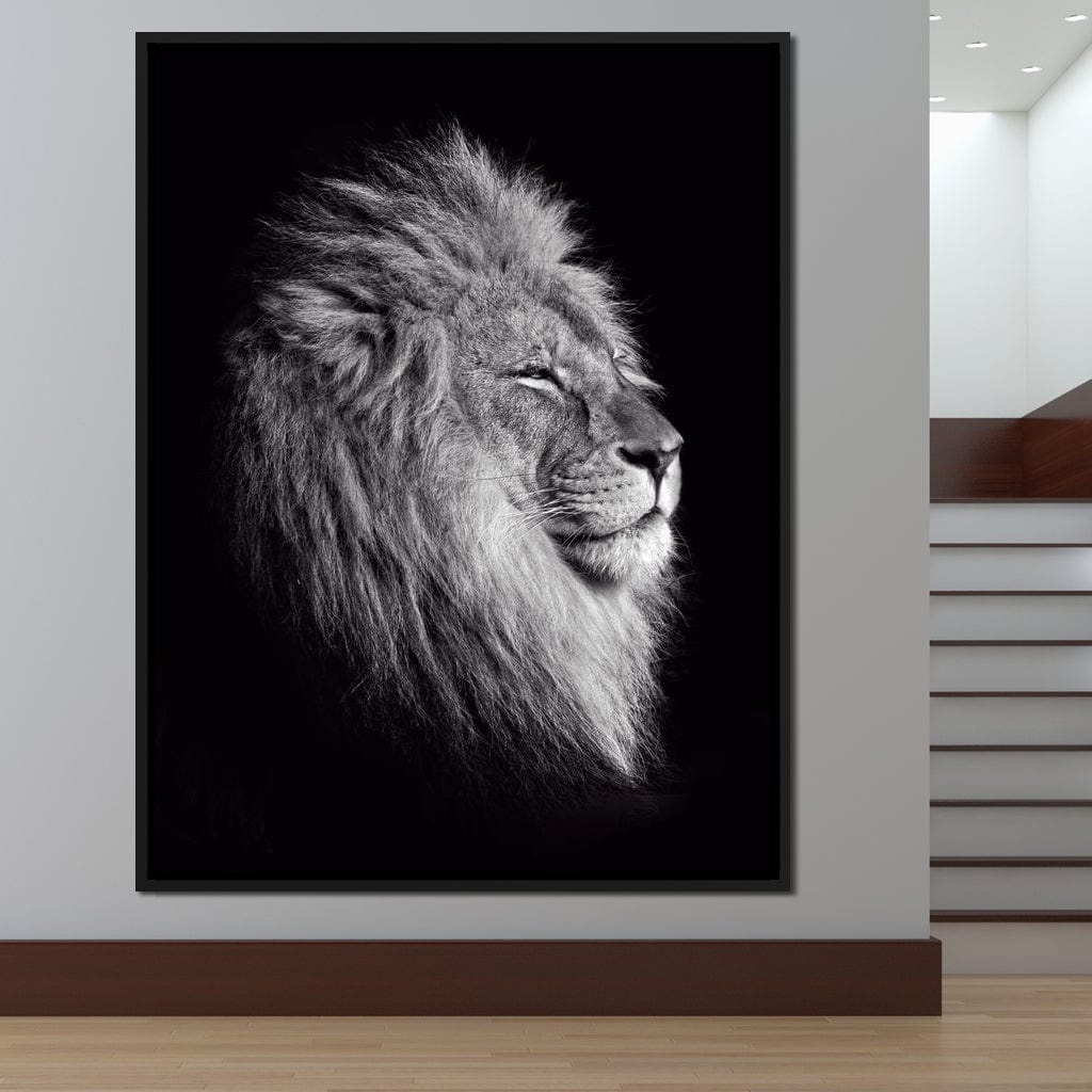 Black and White Lion King Canvas Wall Art
