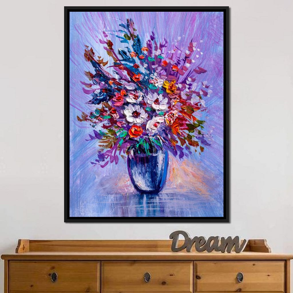 Multicolored Flowers Bouquet Canvas Wall Art