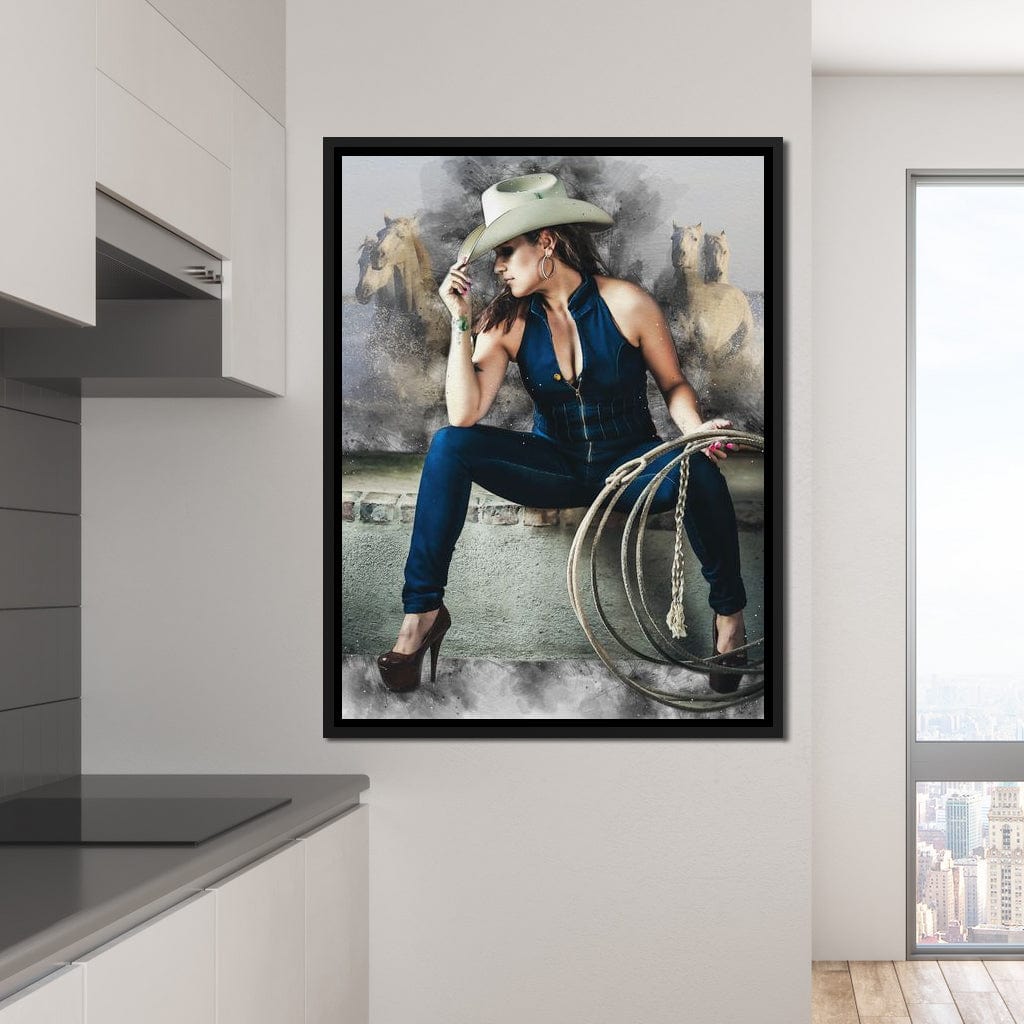 Sexy CowGirl Canvas Wall Art
