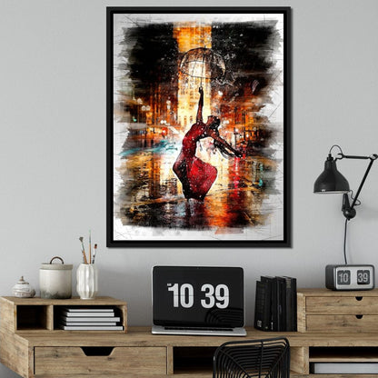 Rainy Night Dance Canvas Wall Art