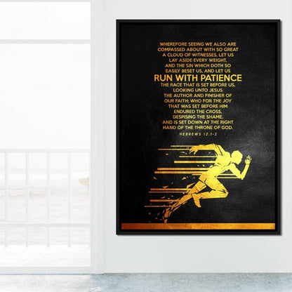 Hebrews 12:1-2 Canvas Wall Art