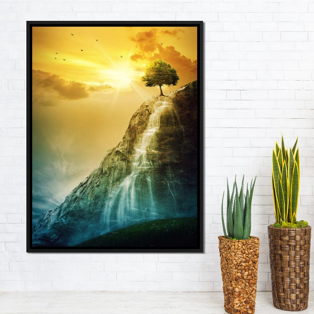 Waterfall Tree Canvas Wall Art