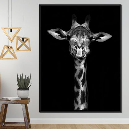 Black and White Giraffe Canvas Wall Art
