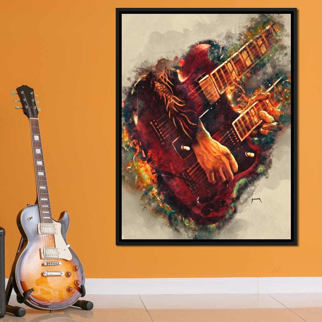 Jimmy Page's Electric Guitar Canvas Wall Art