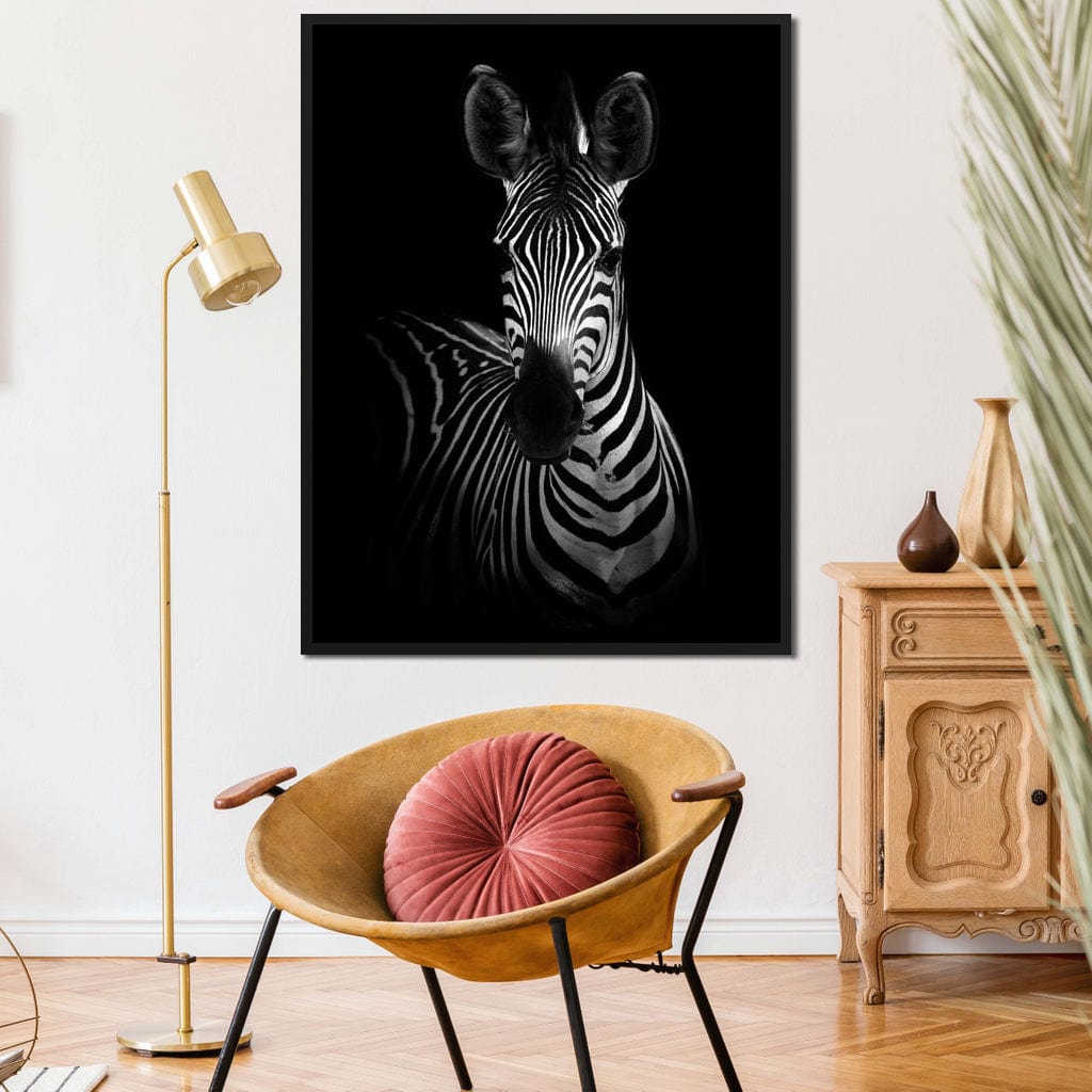 Black and White Zebra Canvas Wall Art