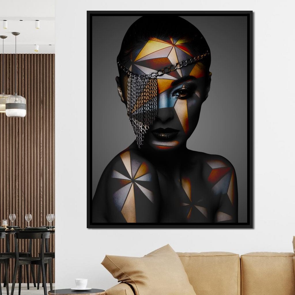 Geometric Face Paint Canvas Wall Art