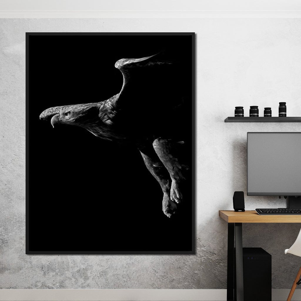 Black and White Eagle Canvas Wall Art