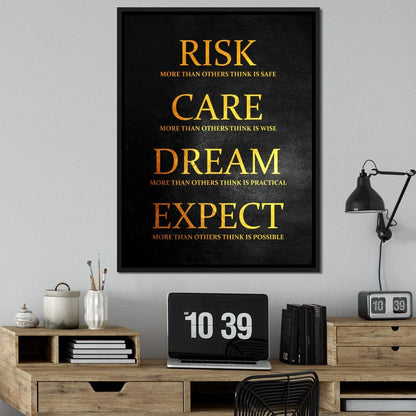 Risk More Canvas Wall Art