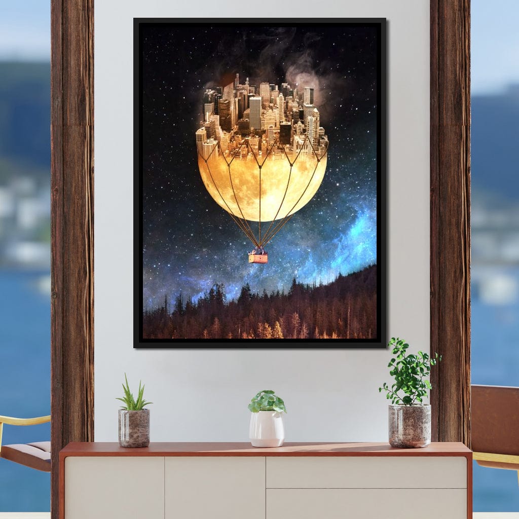 Moon Town Canvas Wall Art