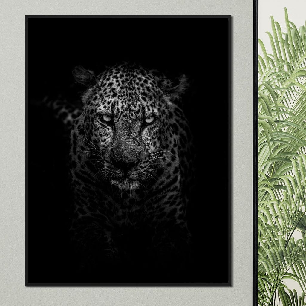 Leopard Black & White Canvas Wall Art