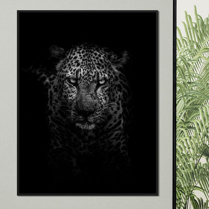 Leopard Black & White Canvas Wall Art