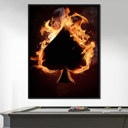 Spade on Fire Canvas Wall Art