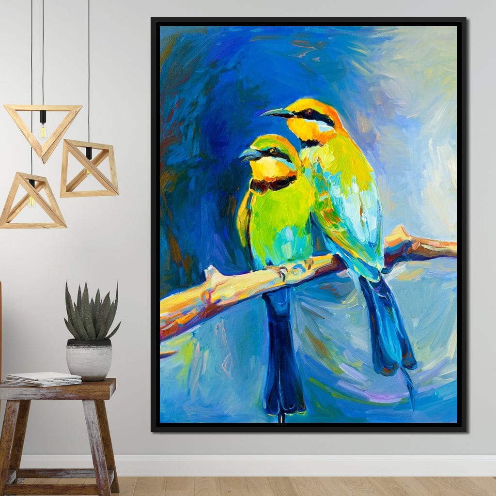 Blue Tailed Bee Eaters Canvas Wall Art