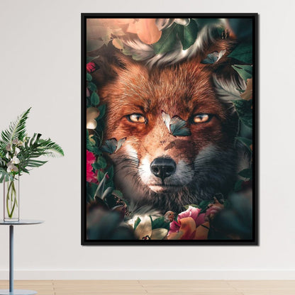 Floral Fox Canvas Wall Art