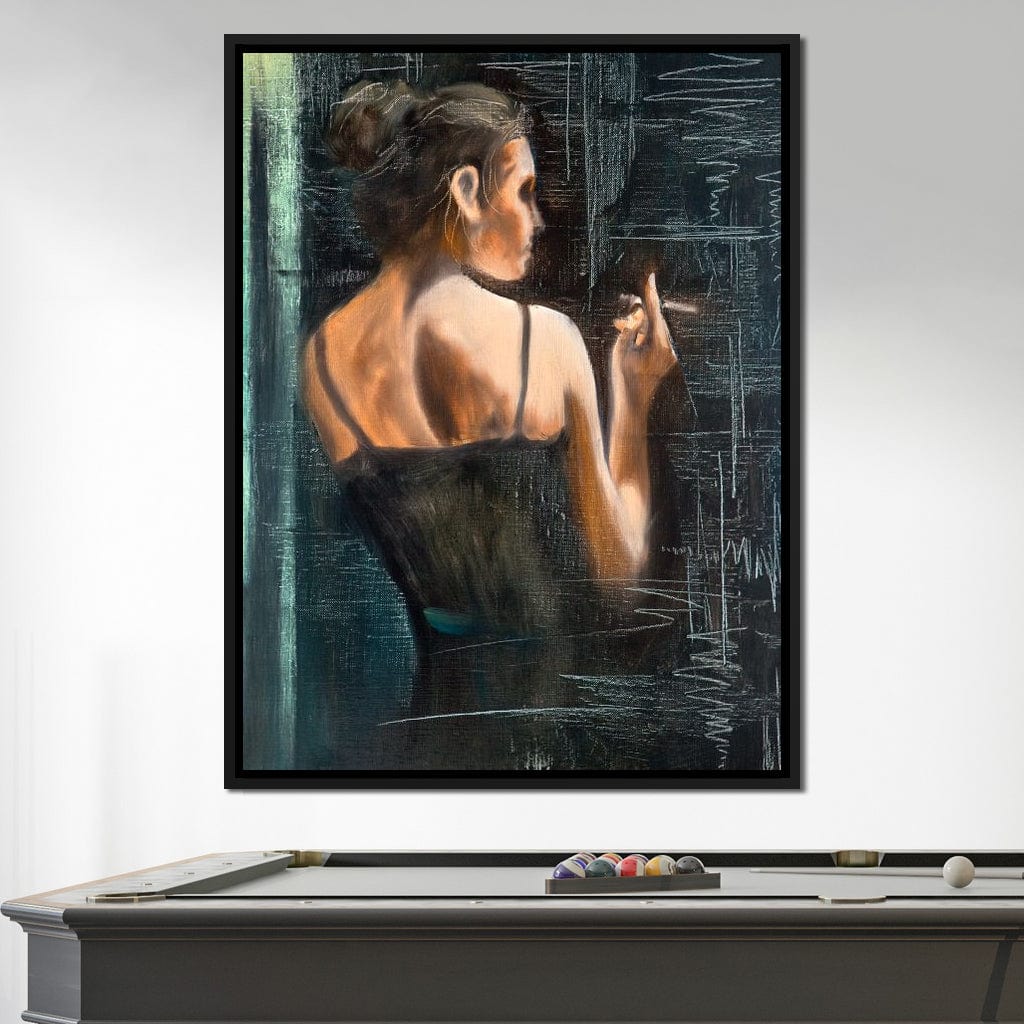 Smoking Woman Canvas Wall Art