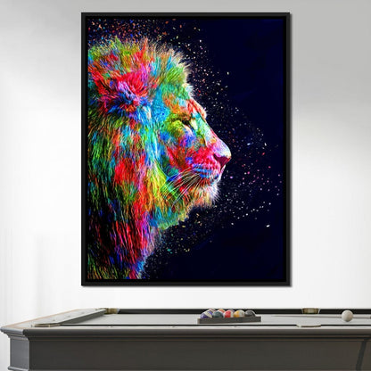 Colored Lion Canvas Wall Art
