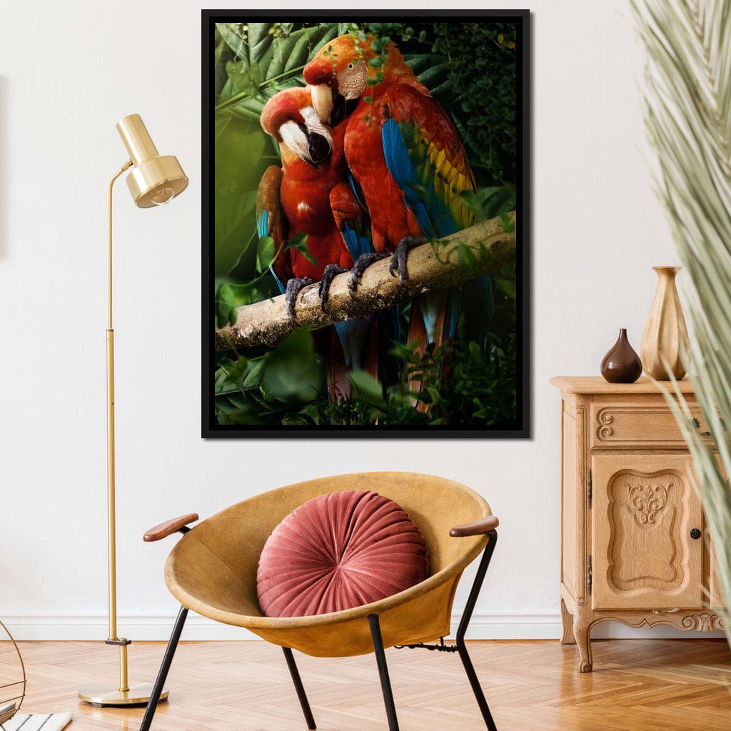 Beautiful Parrots Canvas Wall Art