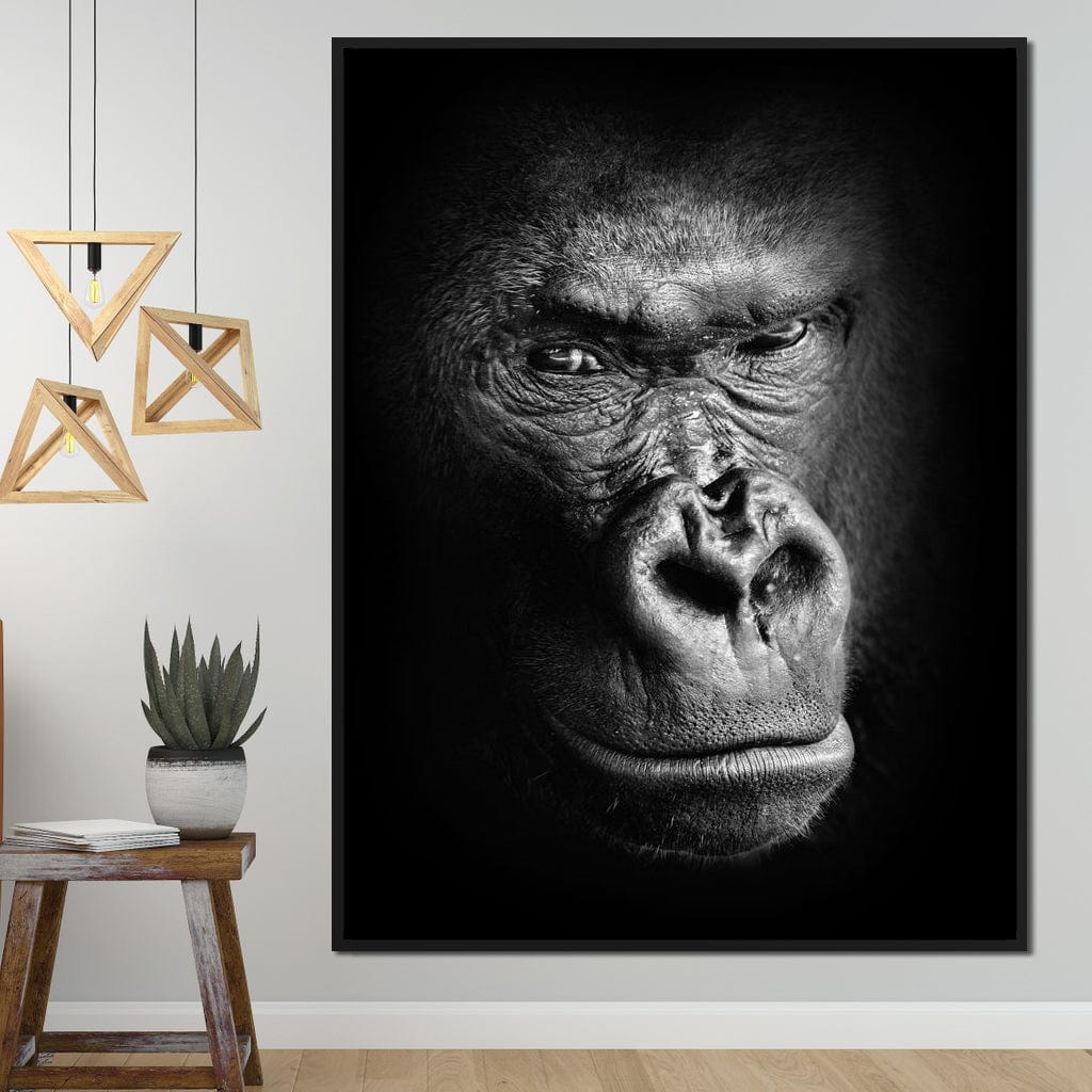 Black and White Gorilla Canvas Wall Art