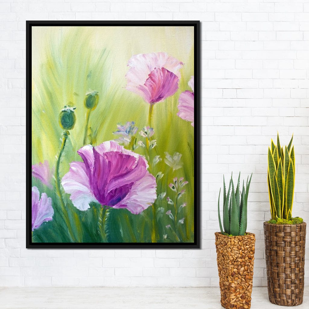 Purple Poppies Canvas Wall Art