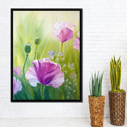 Purple Poppies Canvas Wall Art