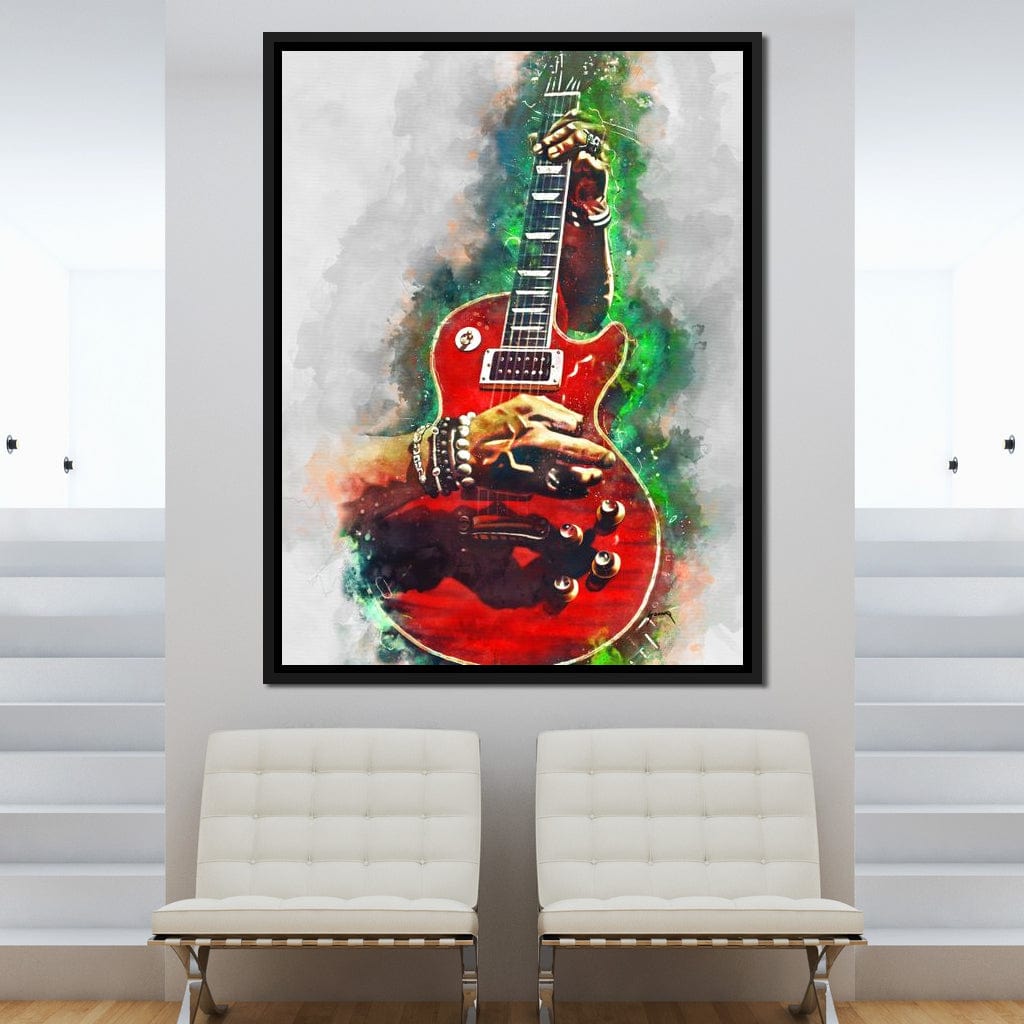 Slash Blood Red Guitar Canvas Wall Art