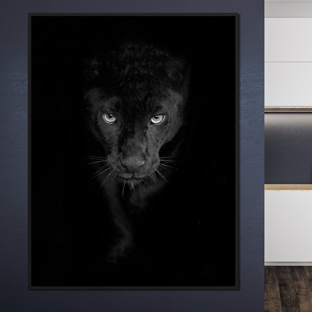 Black and White Panther Canvas Wall Art