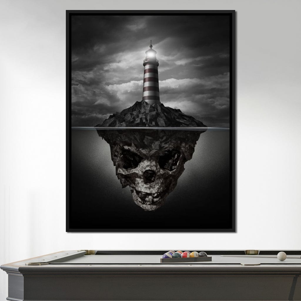 Skull Lighthouse Canvas Wall Art