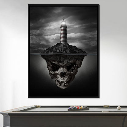 Skull Lighthouse Canvas Wall Art