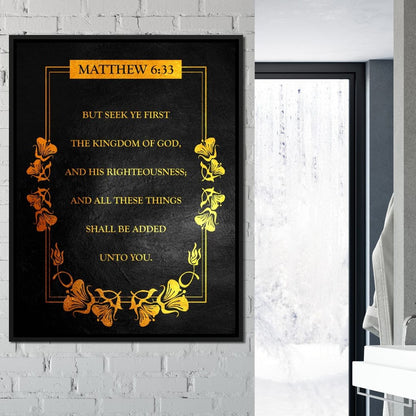 Matthew 6:33 Canvas Wall Art