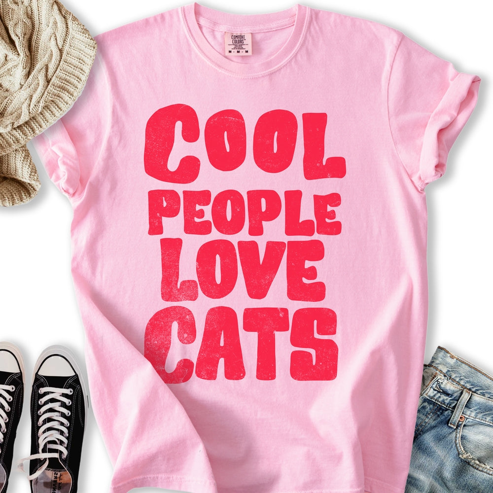 Cool People Love Cats Relaxed Tee