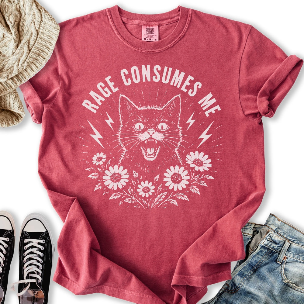 Rage Consumes Me Black Cat Relaxed Tee