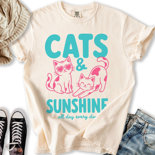 Cats and Sunshine Relaxed Tee