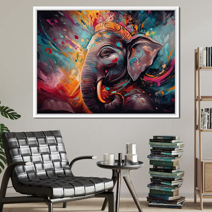 Ganesh Color Splash Canvas Wall Art