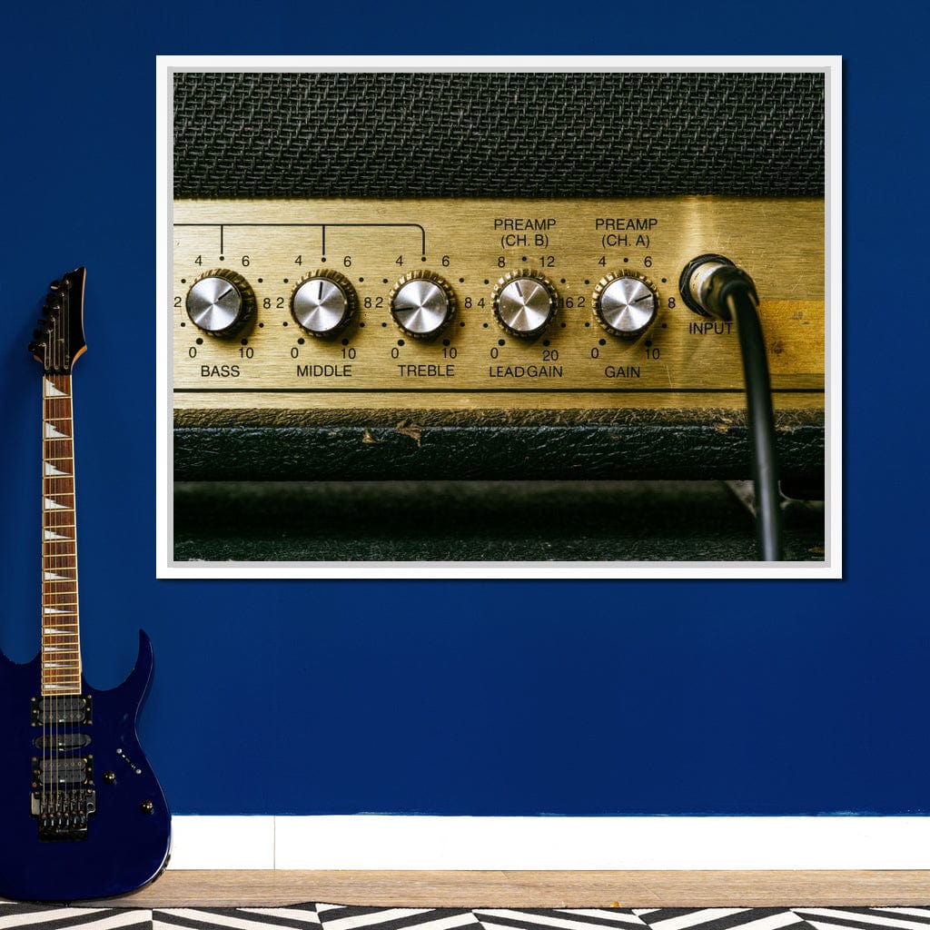 Vintage Electric Guitar Amplifier Canvas Wall Art