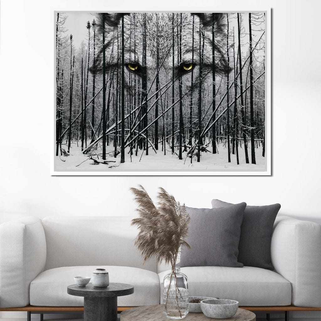 Wolf Winter Woods Canvas Wall Art