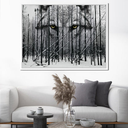 Wolf Winter Woods Canvas Wall Art