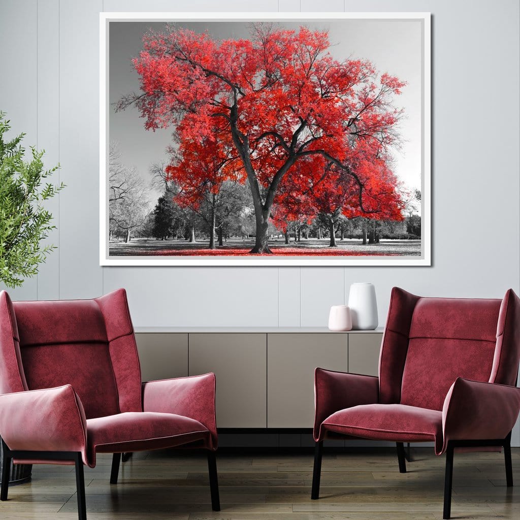 Big Red Tree Canvas Wall Art