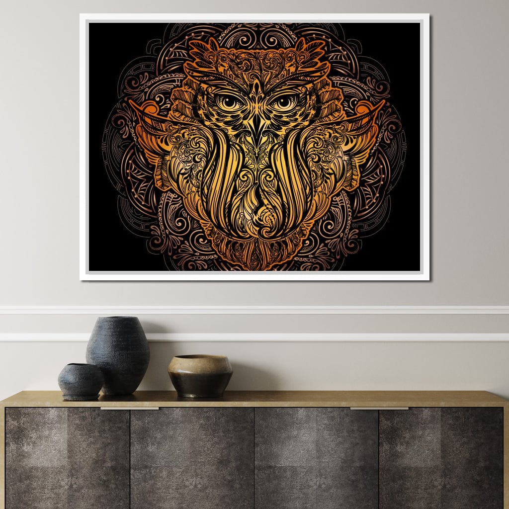 Golden Owl Canvas Wall Art