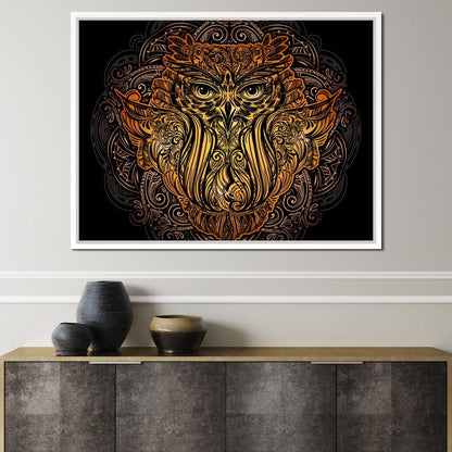 Golden Owl Canvas Wall Art