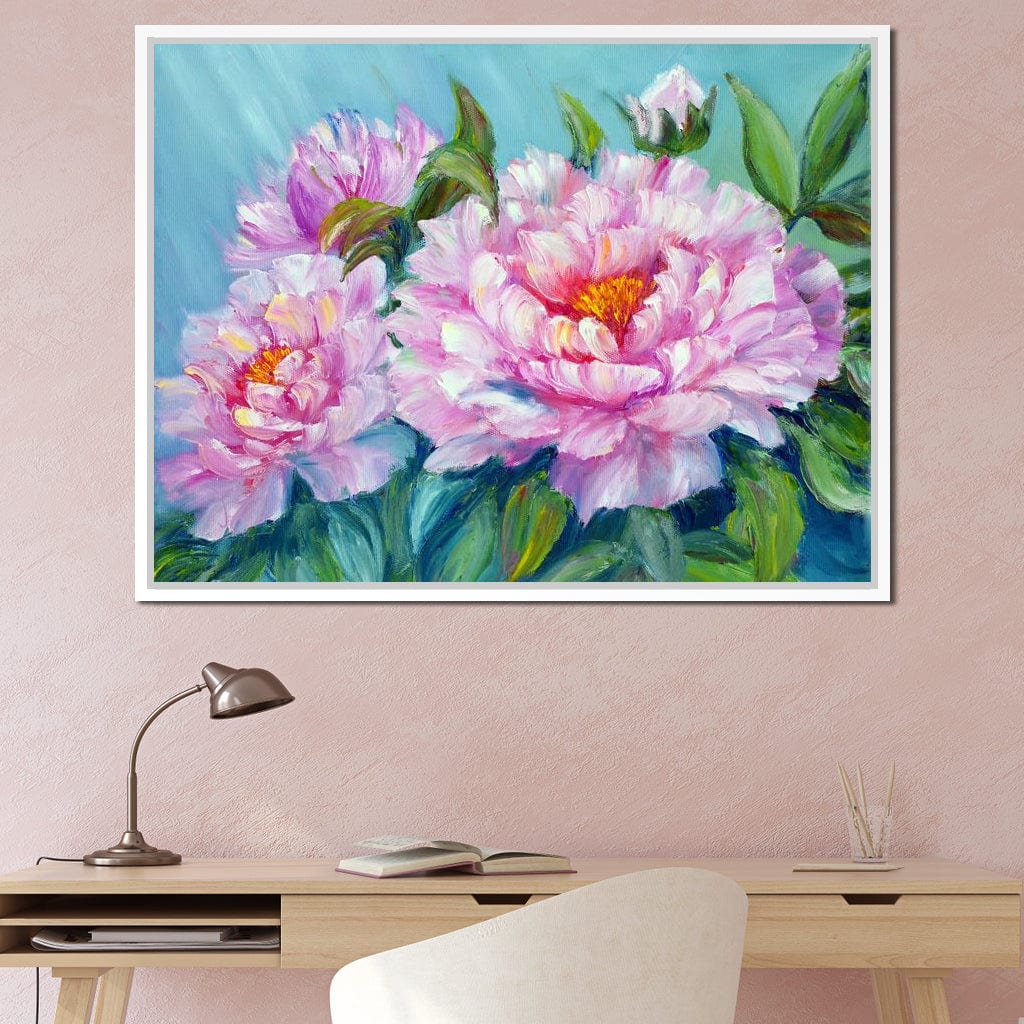 Asian Peonies Canvas Wall Art