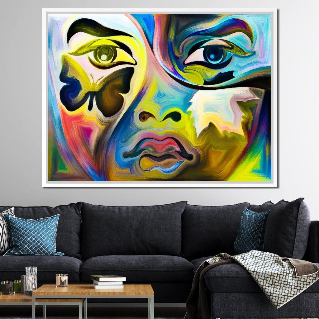 Multicolored Artistic Abstraction Canvas Wall Art