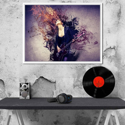 Guitar Splash Canvas Wall Art