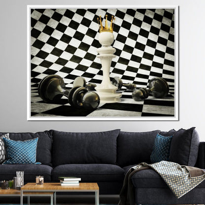 Chessboard King Canvas Wall Art