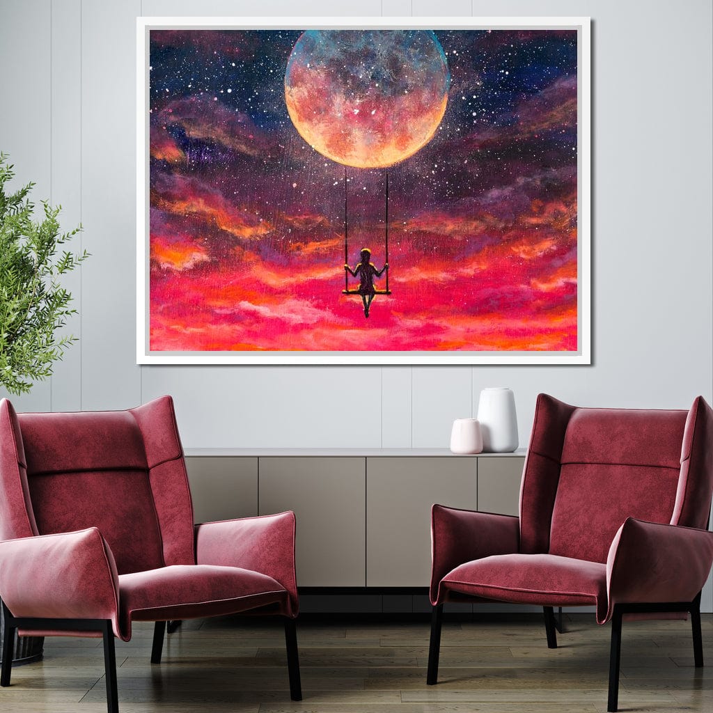 Moon Swing Canvas Wall Art
