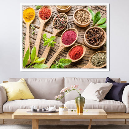 Assortment of Spices Canvas Wall Art