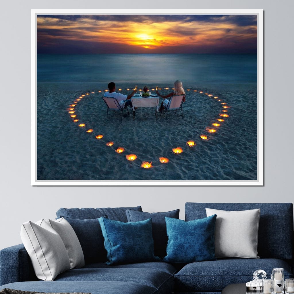 Valentine's Day Dinner Canvas Wall Art