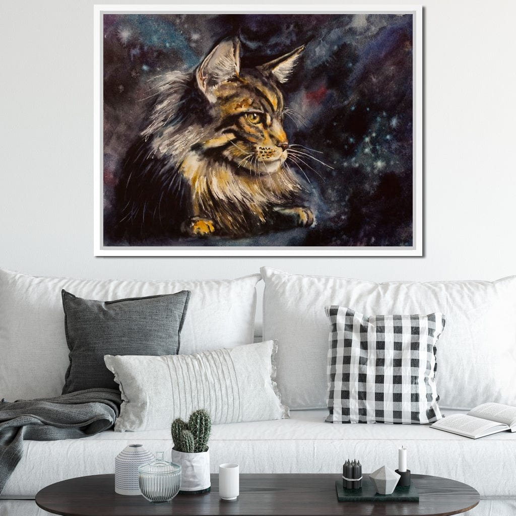 Night Cat Canvas Wall Art