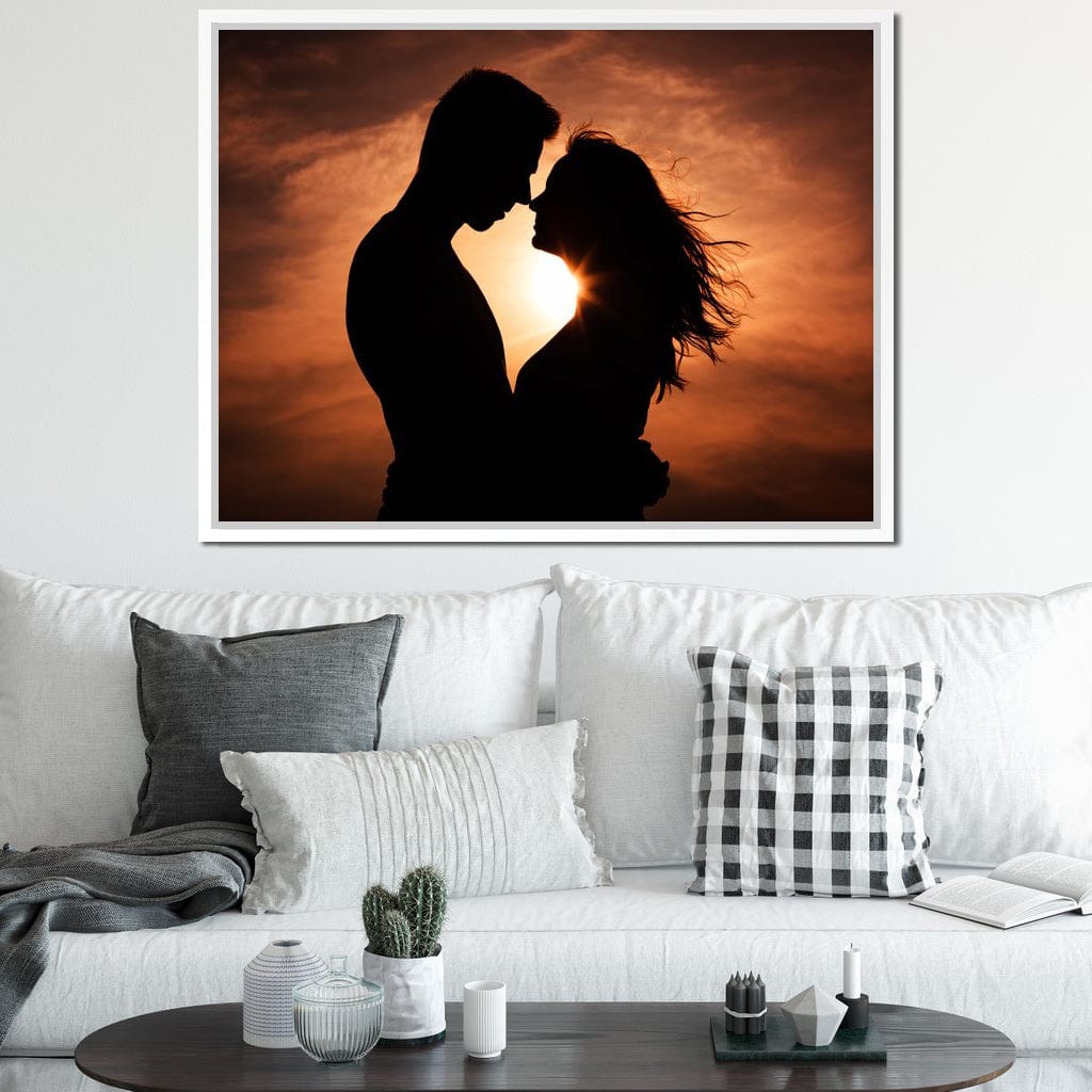 Couple by the Sunset Canvas Wall Art