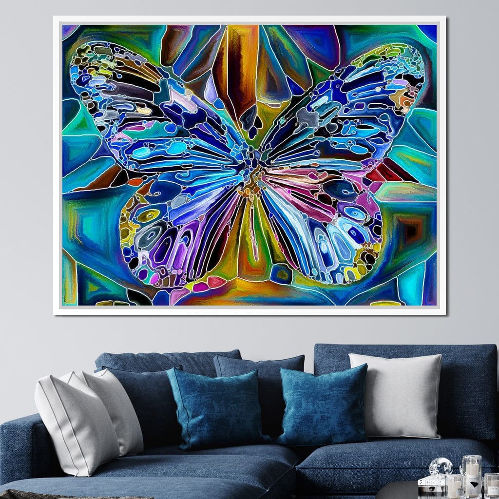 Multicolored Psychedelic Butterfly Canvas Wall Art